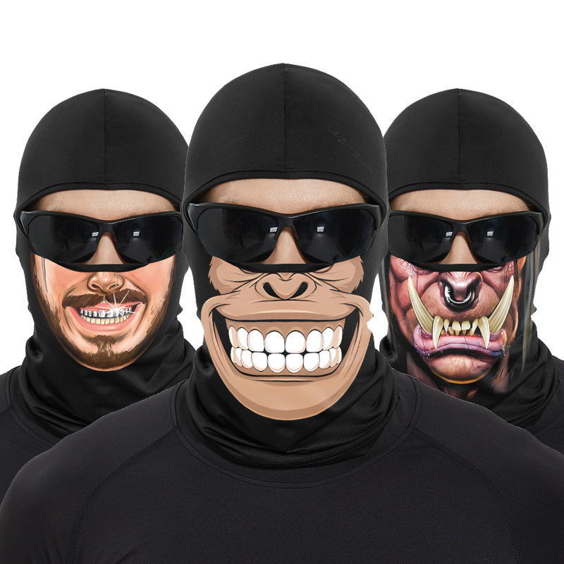 Skull Cap Helmet Liner - Divertente Ape bocca teschio passamontagna Full